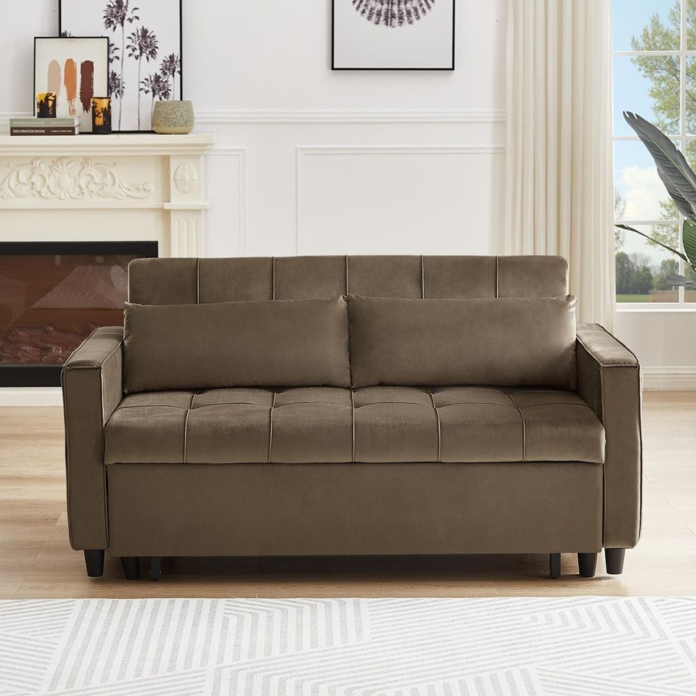 Modern Velvet Upholstered Recliner Sofa With Side Coffee Table – Bed Bath &  Beyond – 38394069 In Modern Velvet Sofa Recliners With Storage (Photo 2 of 15)