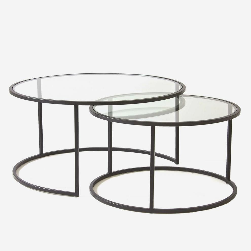 Nested Coffee Table Black – Andrew Martin Pertaining To Round Coffee Tables With Steel Frames (View 14 of 15)
