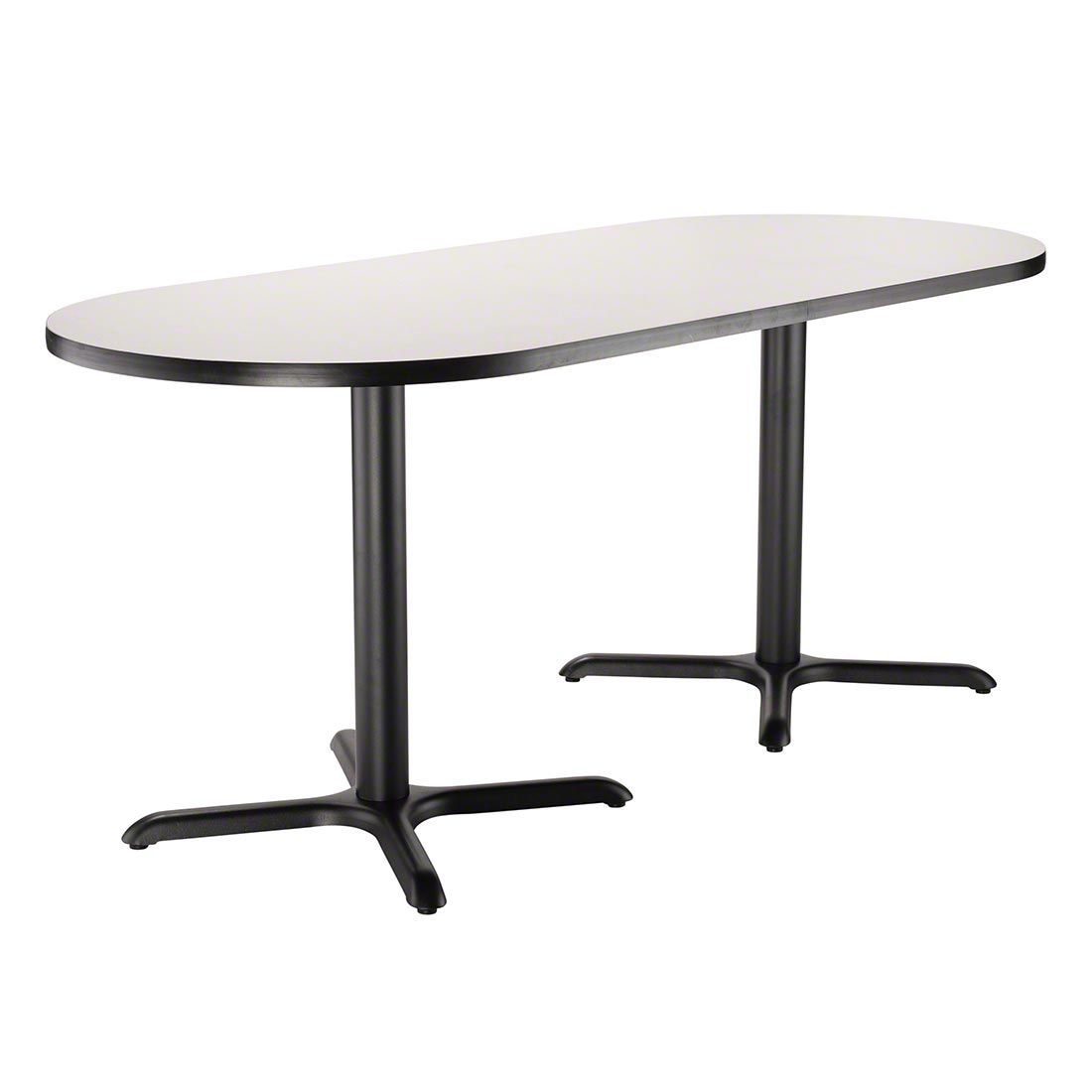 Nps® 30x72 Racetrack Café Table W/x Base, Hpl Top 30"h Ct43072xd | Stagedrop Pertaining To White T Base Seminar Coffee Tables (View 8 of 15)