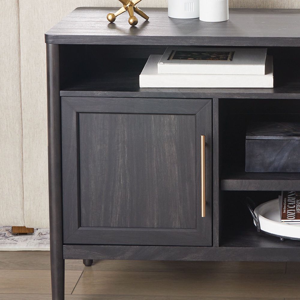Oaklee 60in Charcoal Tv Console | Whalen Furniture In Oaklee Tv Stands (View 6 of 15)