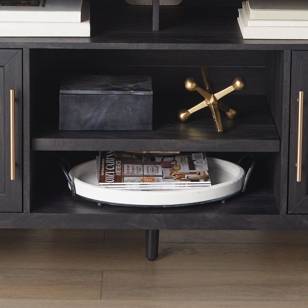 Oaklee 60in Charcoal Tv Console | Whalen Furniture With Oaklee Tv Stands (View 5 of 15)