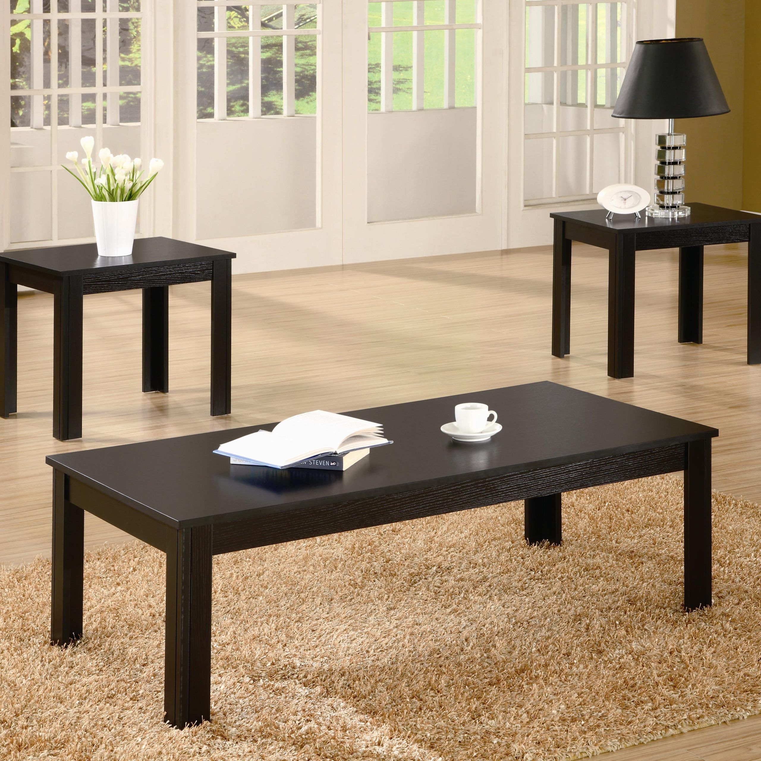 Occasional Table Sets 74737 Black Finish Coffee | 3 Pc Occasional Set | 7  Day Furniture | Occasional Groups Regarding Occasional Coffee Tables (View 6 of 15)