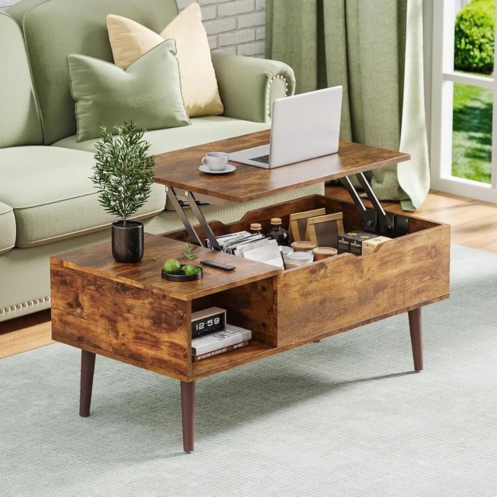 Olixis Modern Coffee Table Wooden Furniture With Lifting Tabletop, Storage  Shelf And Hidden Compartment For Living Room Office – Aliexpress With Modern Coffee Tables With Hidden Storage Compartments (Photo 2 of 15)