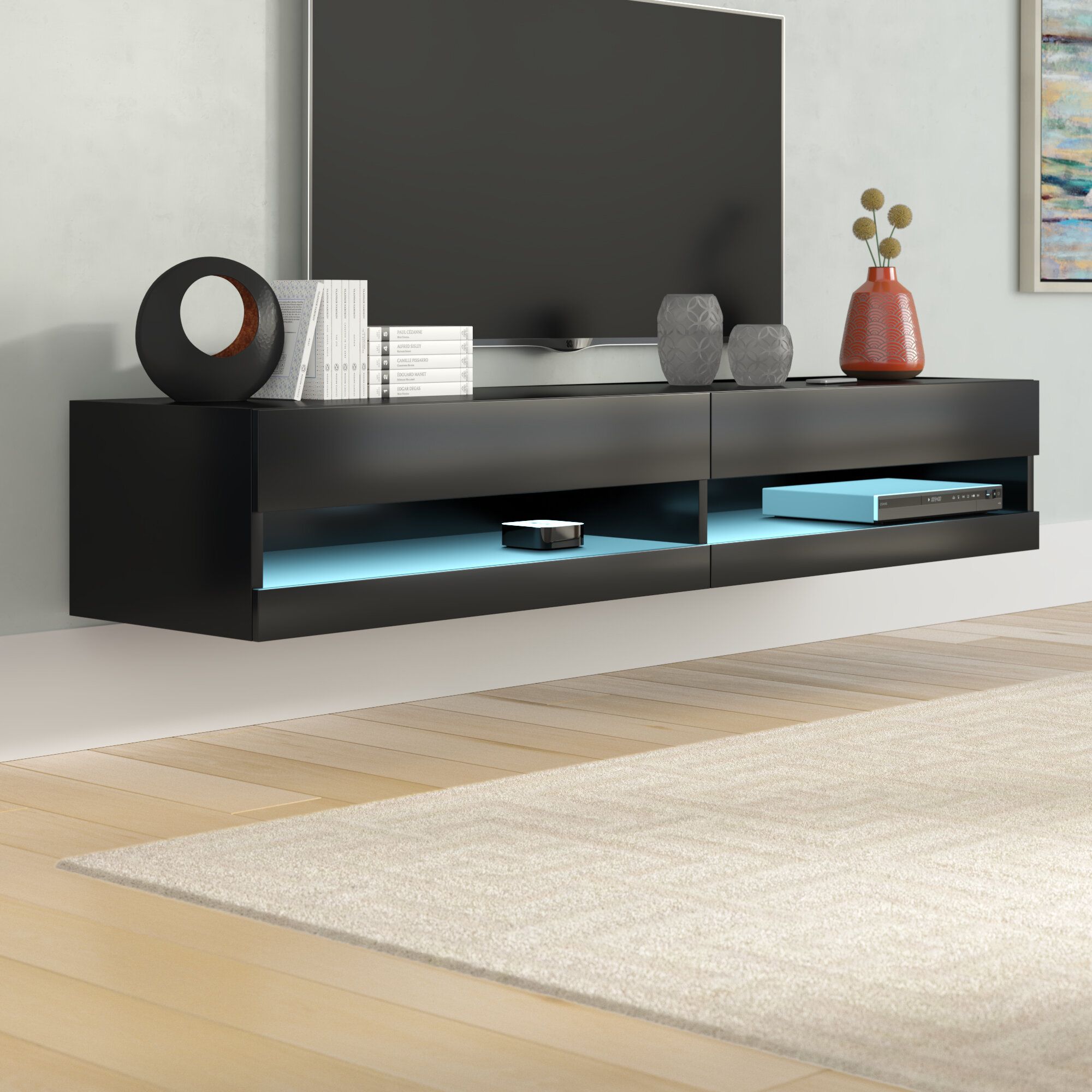 Orren Ellis Ramsdell Floating Tv Stand For Tvs Up To 78" & Reviews | Wayfair In Floating Stands For Tvs (View 2 of 15)