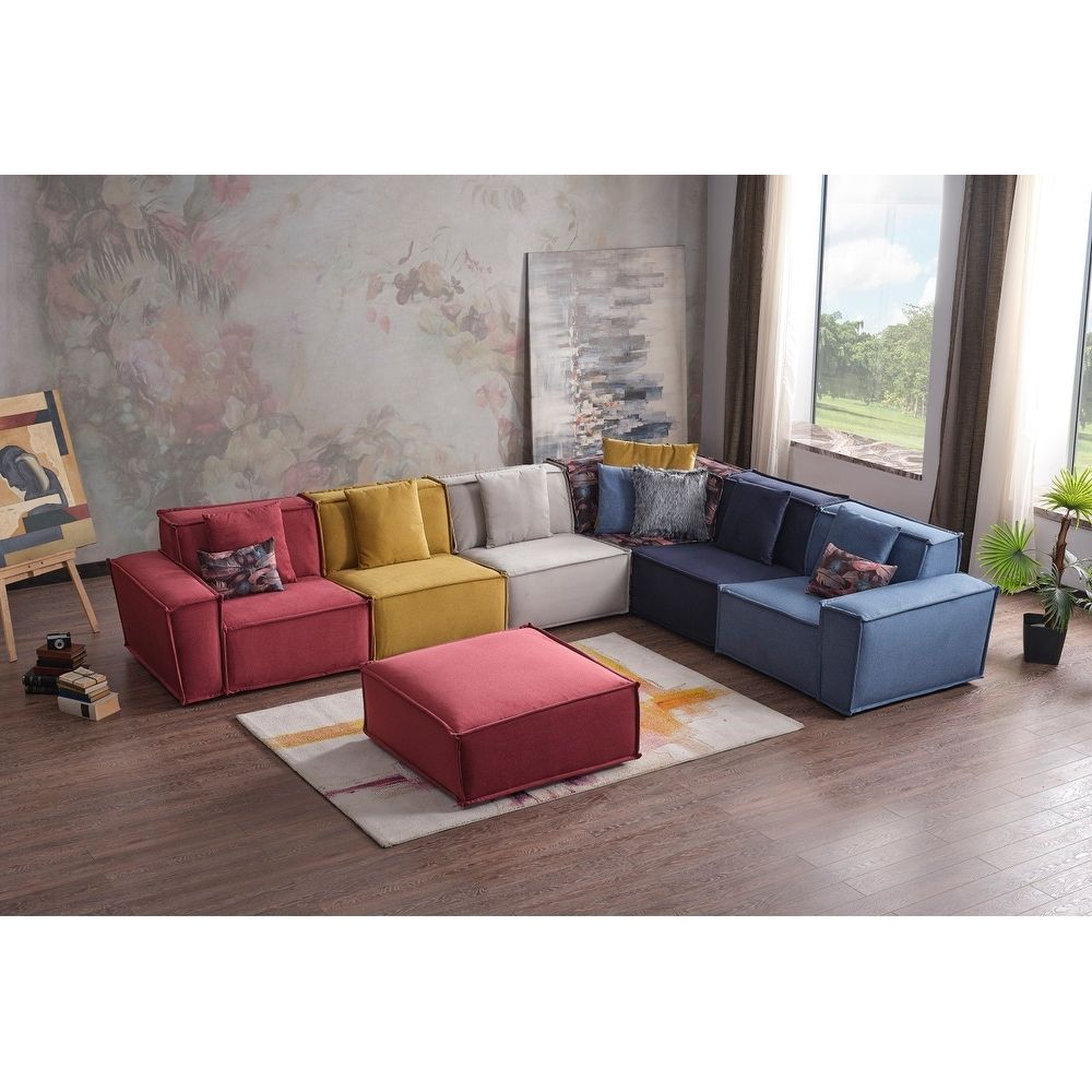 Paris Modular 6 Pieces Sectional, Multi Color – On Sale – Bed Bath & Beyond  – 33789249 Within Sofas In Multiple Colors (View 15 of 15)