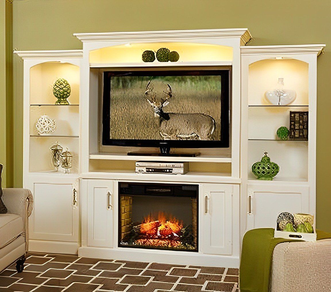 Park Lane Fireplace Entertainment Center With Optional Bookcases For Electric Fireplace Entertainment Centers (Photo 2 of 15)
