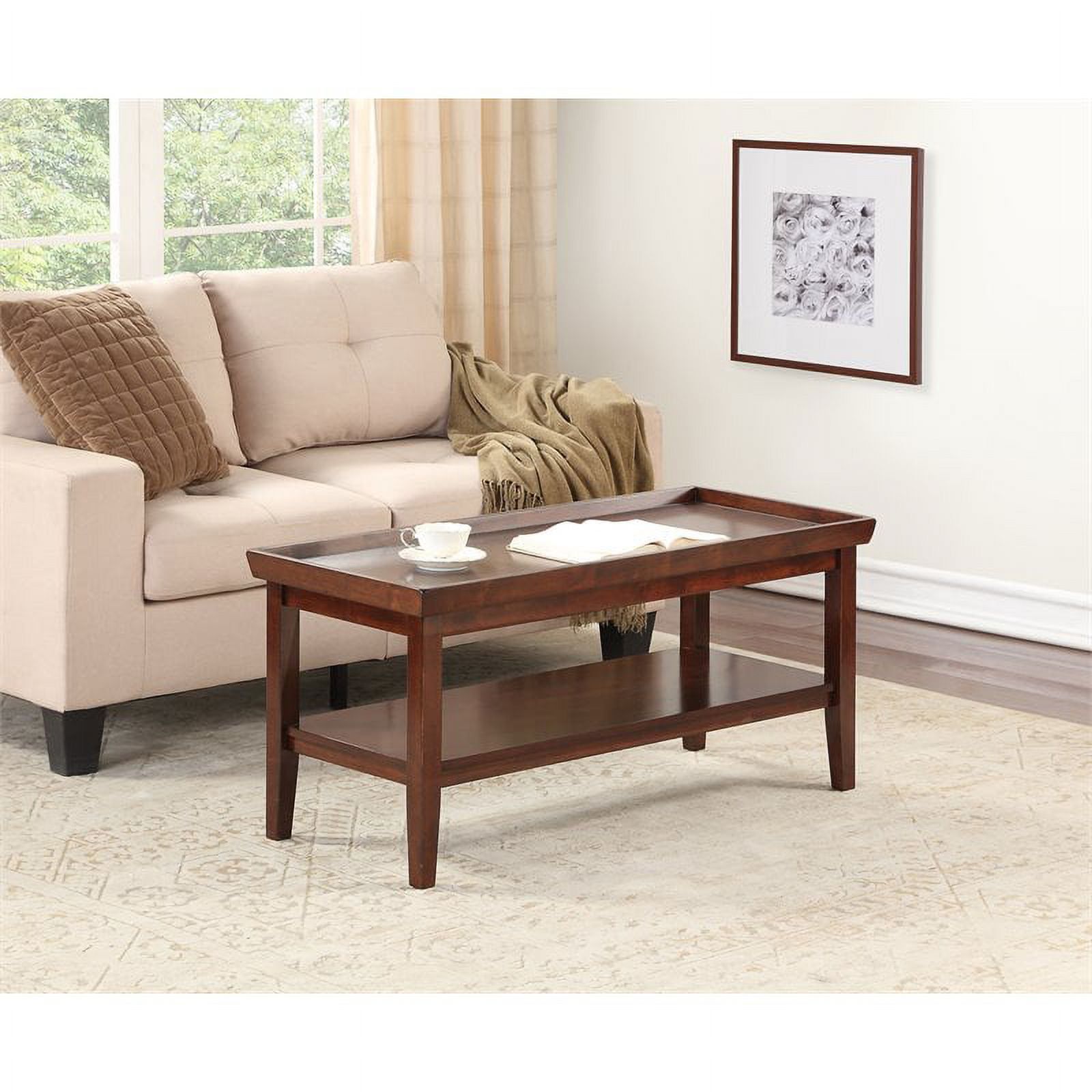 Pemberly Row Coffee Table In Espresso Wood Finish – Walmart Inside Espresso Wood Finish Coffee Tables (Photo 11 of 15)