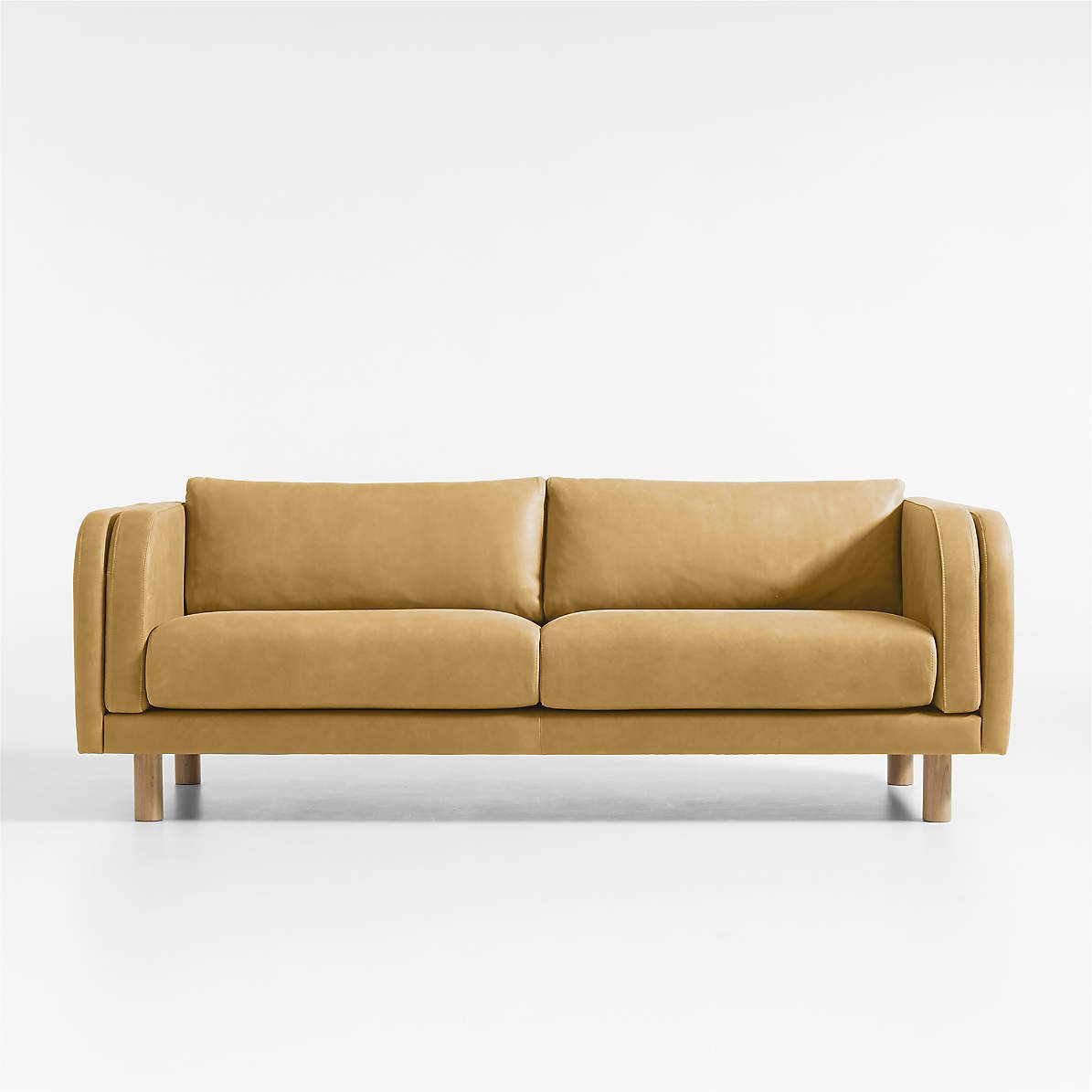 Pershing Leather Curved Arm 79" Sofa + Reviews | Crate & Barrel Pertaining To Sofas With Curved Arms (View 11 of 15)