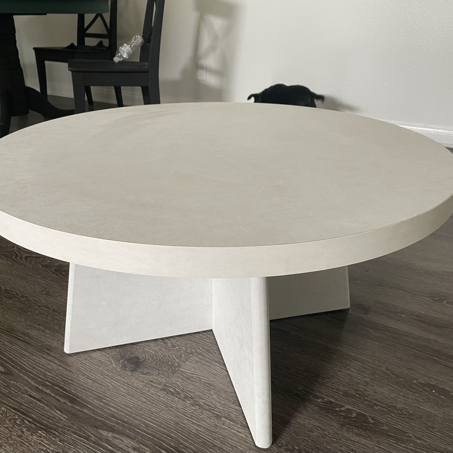 Queer Eye Liam Round Coffee Table For Sale In Huntington Beach, Ca – Offerup Intended For Liam Round Plaster Coffee Tables (Photo 8 of 15)
