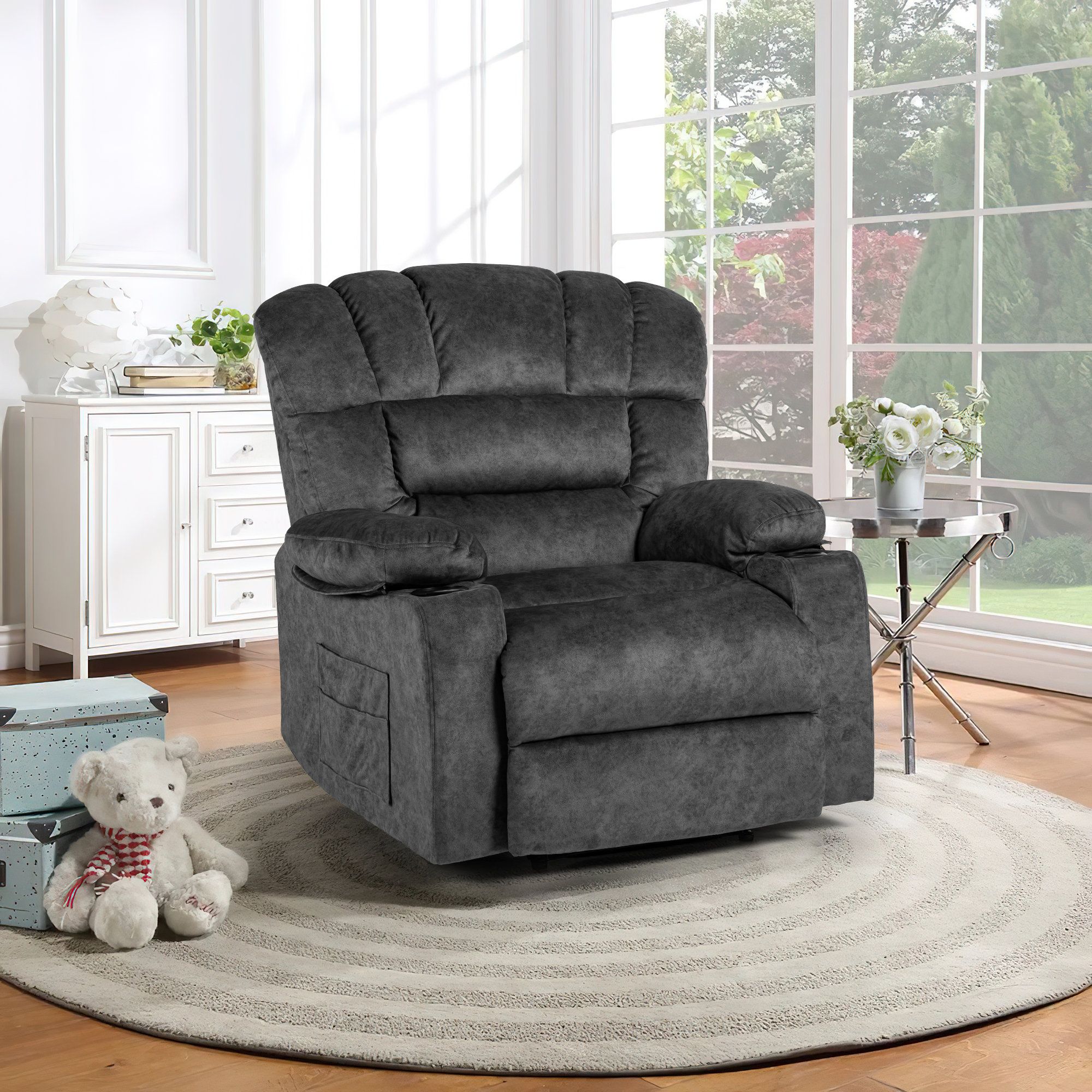 Featured Photo of 2024 Popular Modern Velvet Upholstered Recliner Chairs