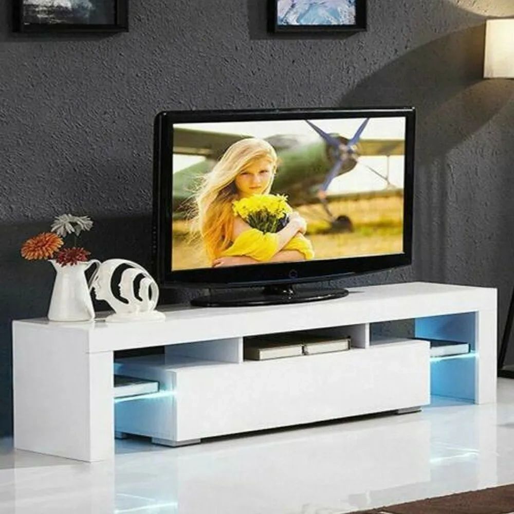 Rgb High Gloss Tv Stand For 30 60 In Tv Entertainment Center Console Table  | Ebay Throughout Rgb Tv Entertainment Centers (View 6 of 15)