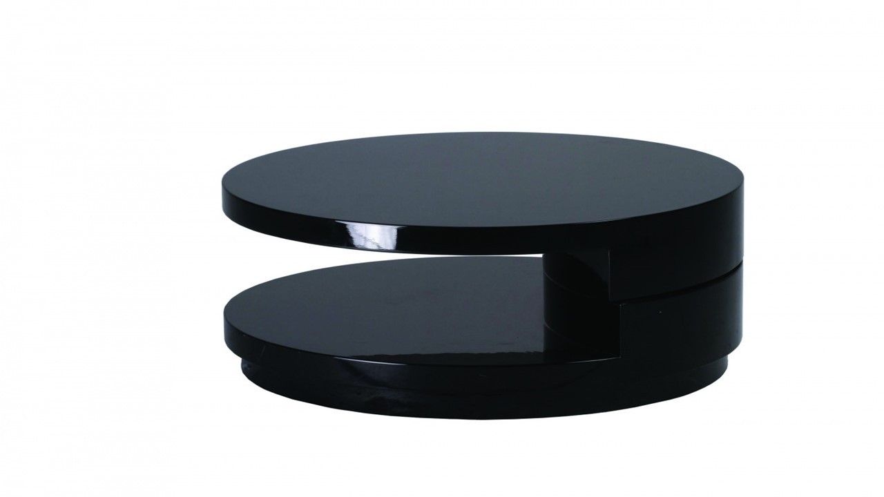 Round Black High Gloss Coffee Table – Homegenies With High Gloss Black Coffee Tables (Photo 5 of 15)