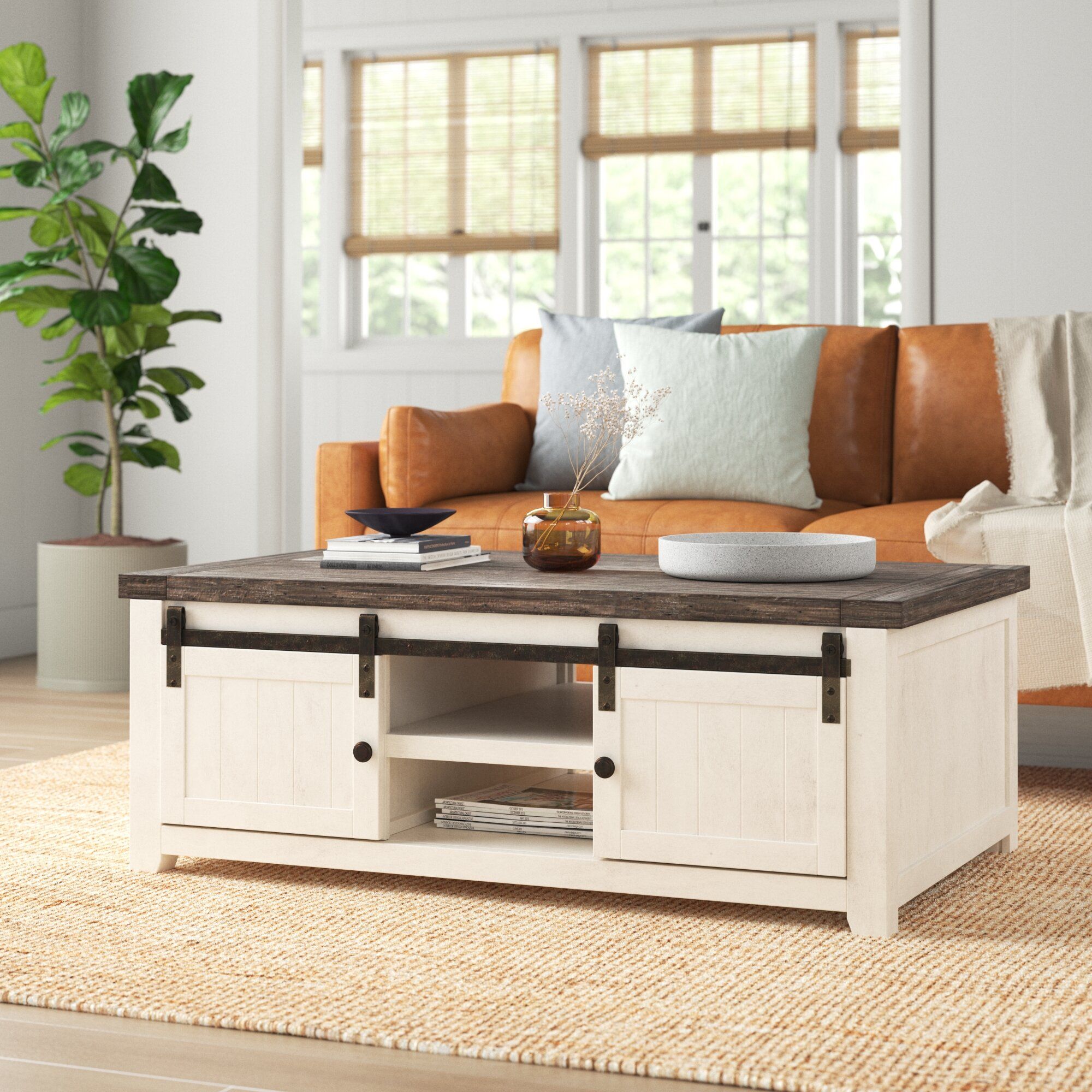 Sand & Stable Coffee Table & Reviews | Wayfair Regarding Coffee Tables With Storage And Barn Doors (View 4 of 15)