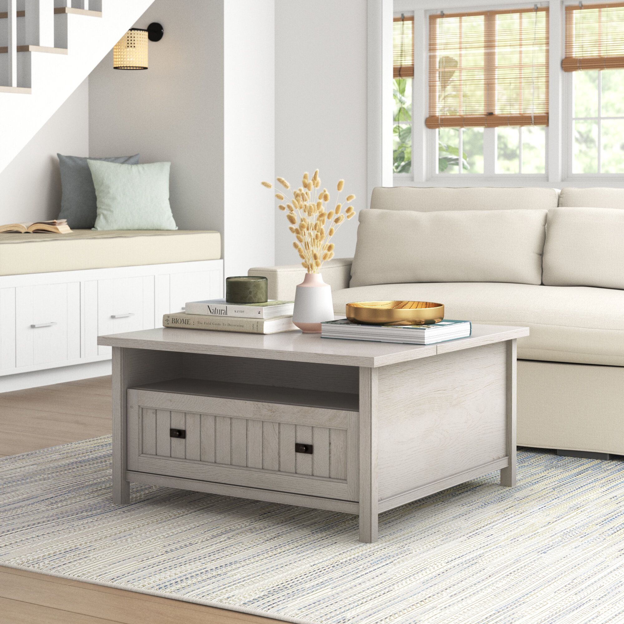 Sand & Stable Karlee Coffee Table & Reviews | Wayfair Intended For Lift Top Coffee Tables With Storage Drawers (View 9 of 15)