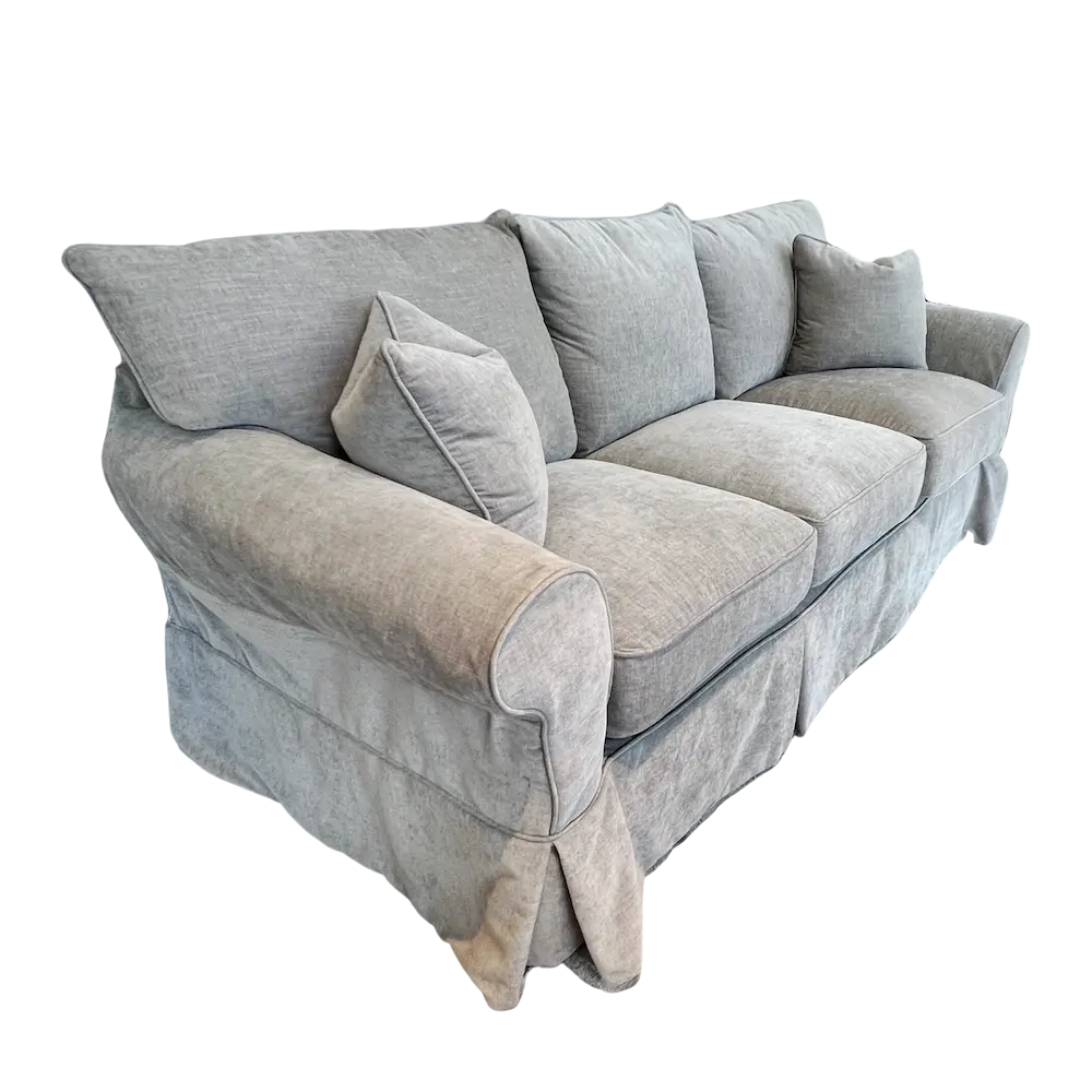 Santa Barbara Grey Sofa Sleeper | American Factory Direct Pertaining To Gray Linen Sofas (Photo 10 of 15)
