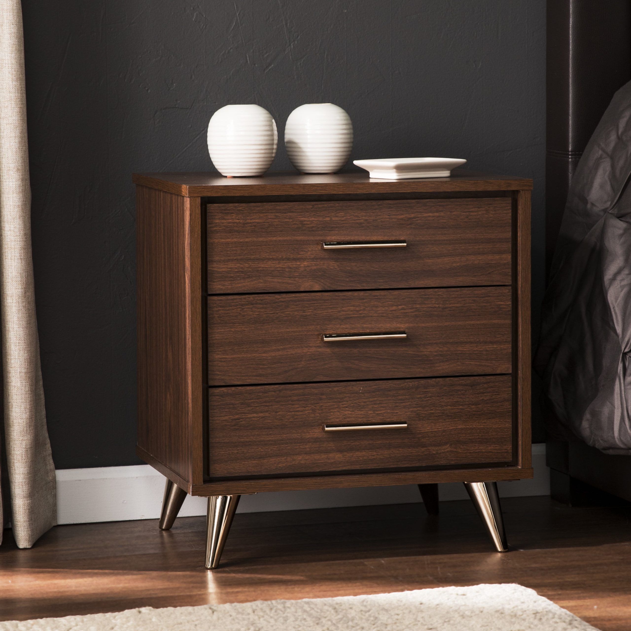 Sei Furniture Oren Modern Bedside Table With Drawers 19.75 X  (View 3 of 15)