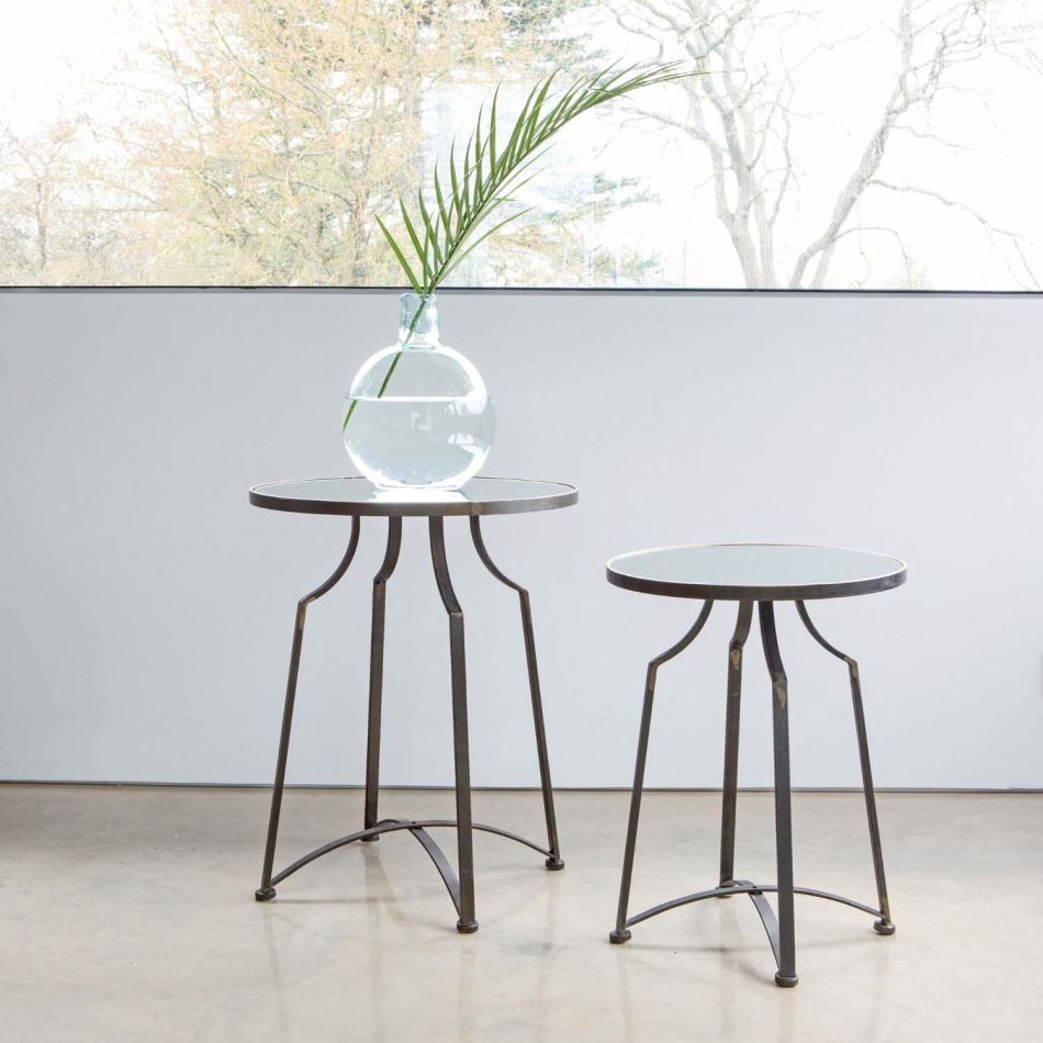 Set Of Two Mirrored Top Side Tables | Graham & Green Intended For Metal Side Tables For Living Spaces (View 15 of 15)
