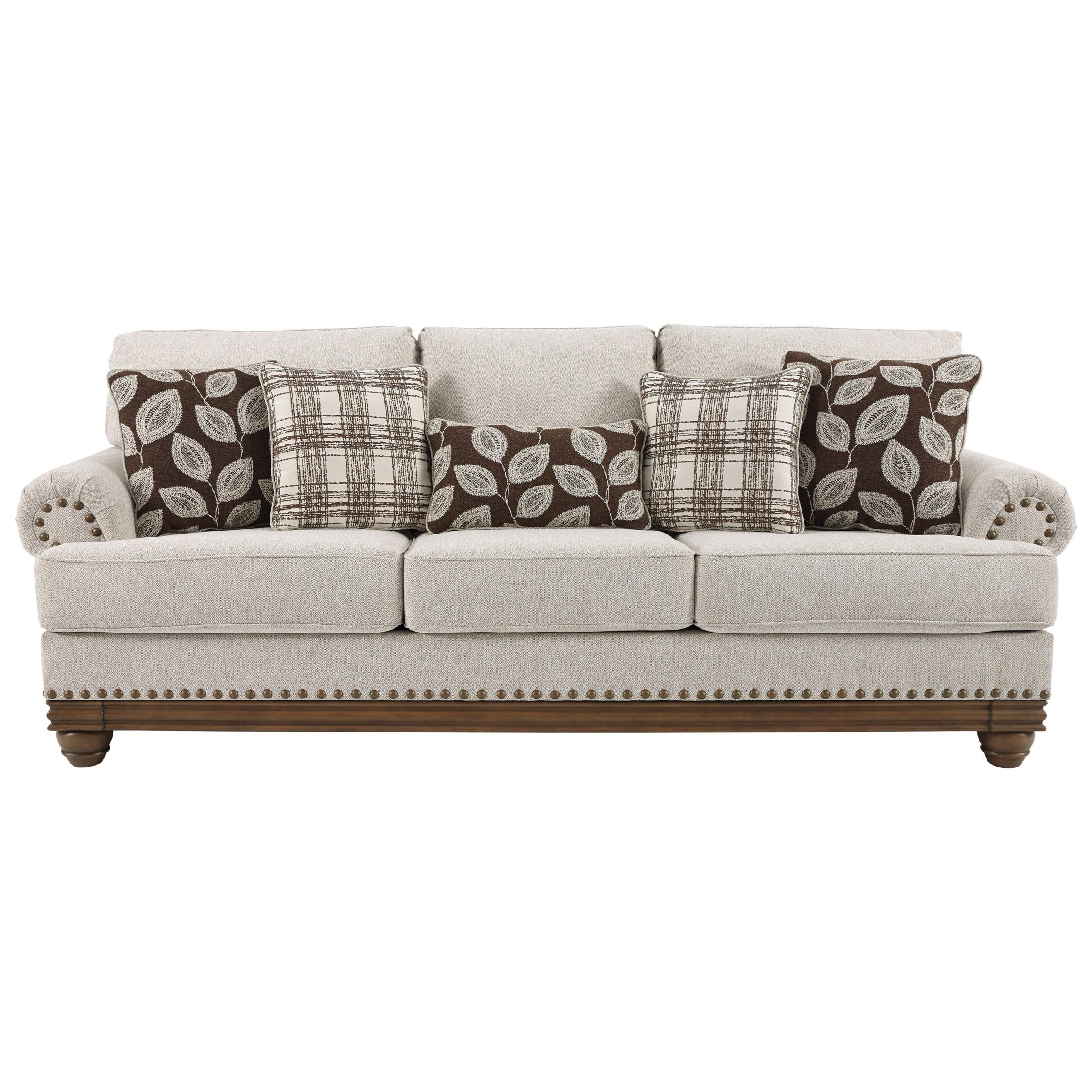 Signature Designashley Harleson 117901 Transitional Sofa With Nailhead  Trim | Factory Direct Furniture | Uph – Stationary Sofas Intended For Sofas With Nailhead Trim (Photo 3 of 15)