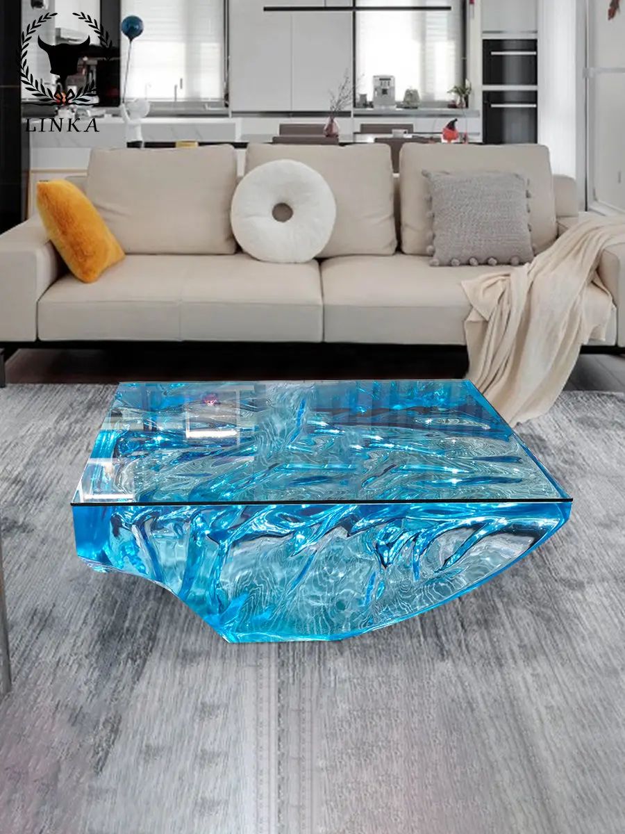 Simple Modern Transparent Resin Acrylic Table Light Luxury Designer Style Side  Table Home Living Room Home Coffee Table Table – Aliexpress Regarding Transparent Side Tables For Living Rooms (View 4 of 15)