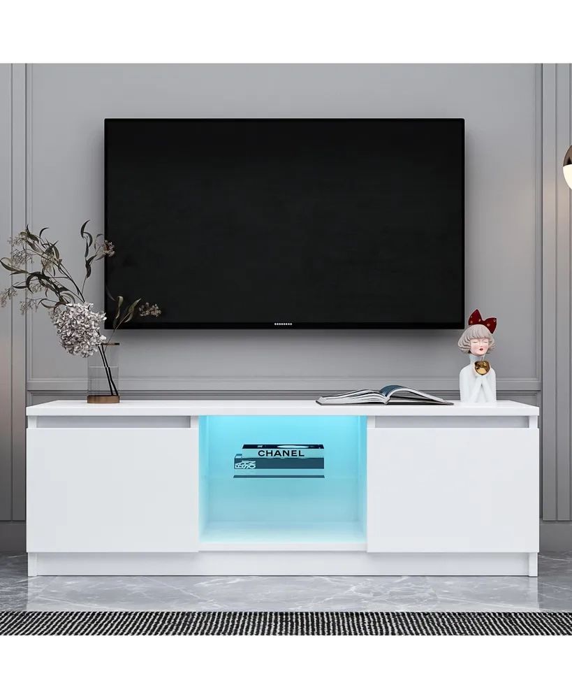 Simplie Fun Tv Cabinet Wholesale, White Tv Stand With Lights, Modern Led Tv  Cabinet With Storage Drawers, Living Room Entertainment Center Media Conso  | Hawthorn Mall With Regard To Tv Stands With Lights (Photo 11 of 15)