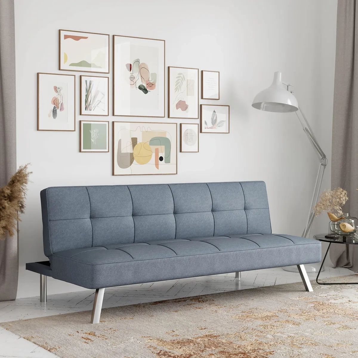 Sleeper Sofa Bed Loveseat Single Recliner Modern Futon Convertible Light  Gray | Ebay Intended For Convertible Light Gray Chair Beds (View 13 of 15)