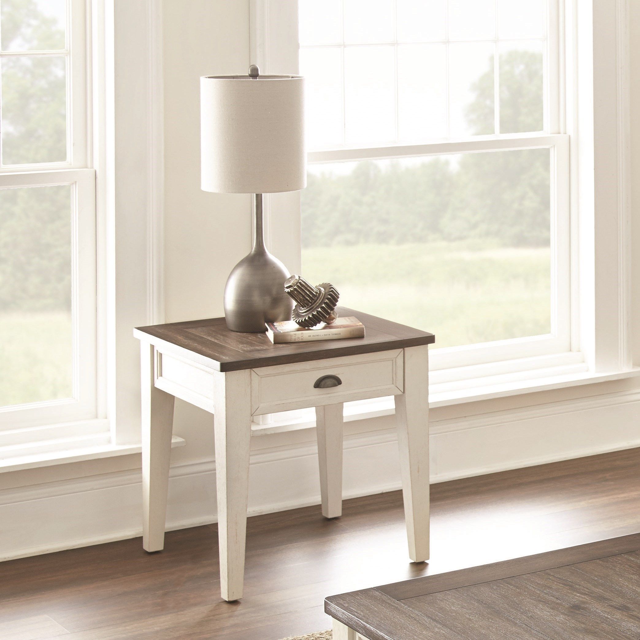 Steve Silver Clifton 949529079 Farmhouse End Table With Two Tone Finish |  Morris Home | End Tables Within Living Room Farmhouse Coffee Tables (View 6 of 15)