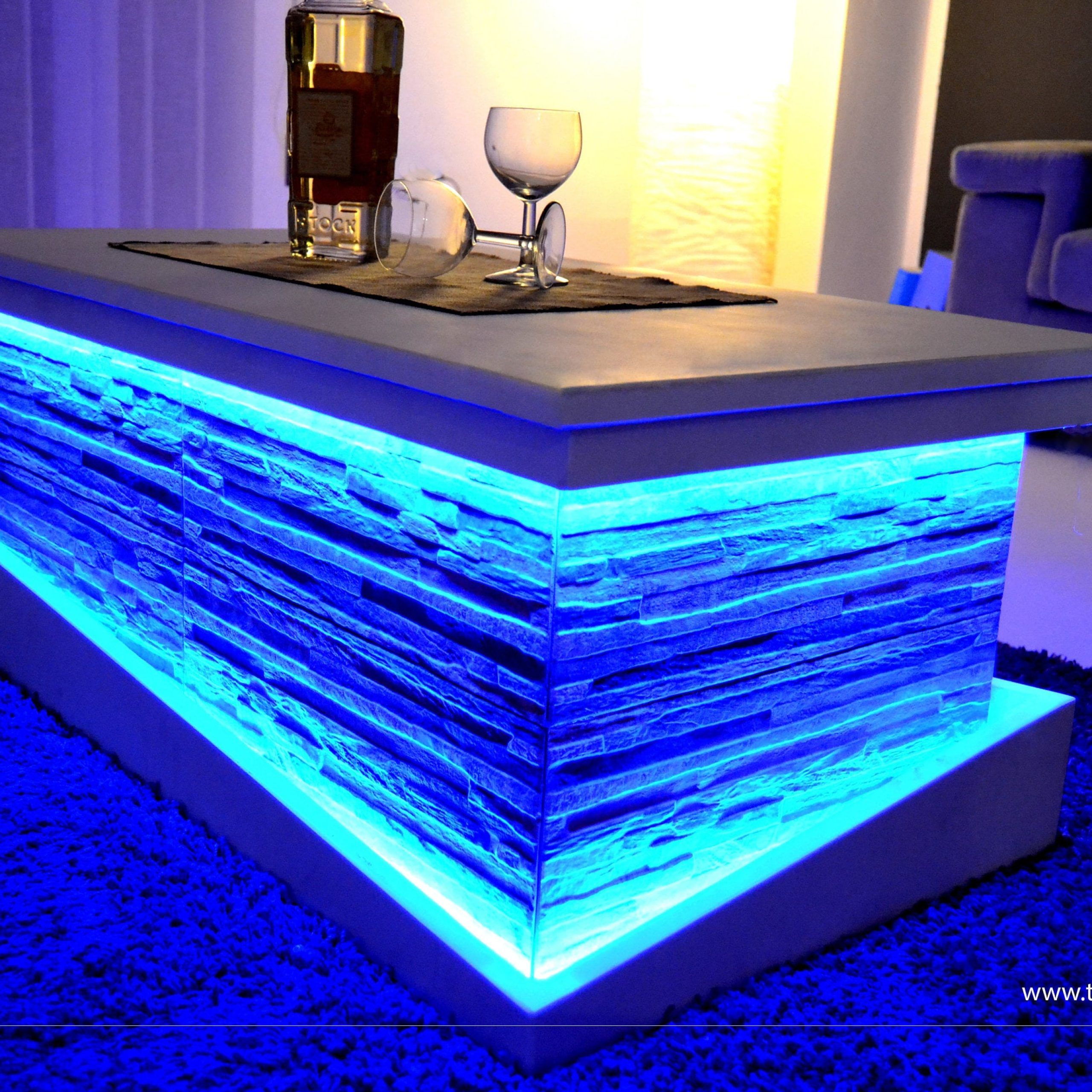 Stone Model Container Coffee Table With Led Lights – Etsy Norway Regarding Coffee Tables With Led Lights (Photo 1 of 15)