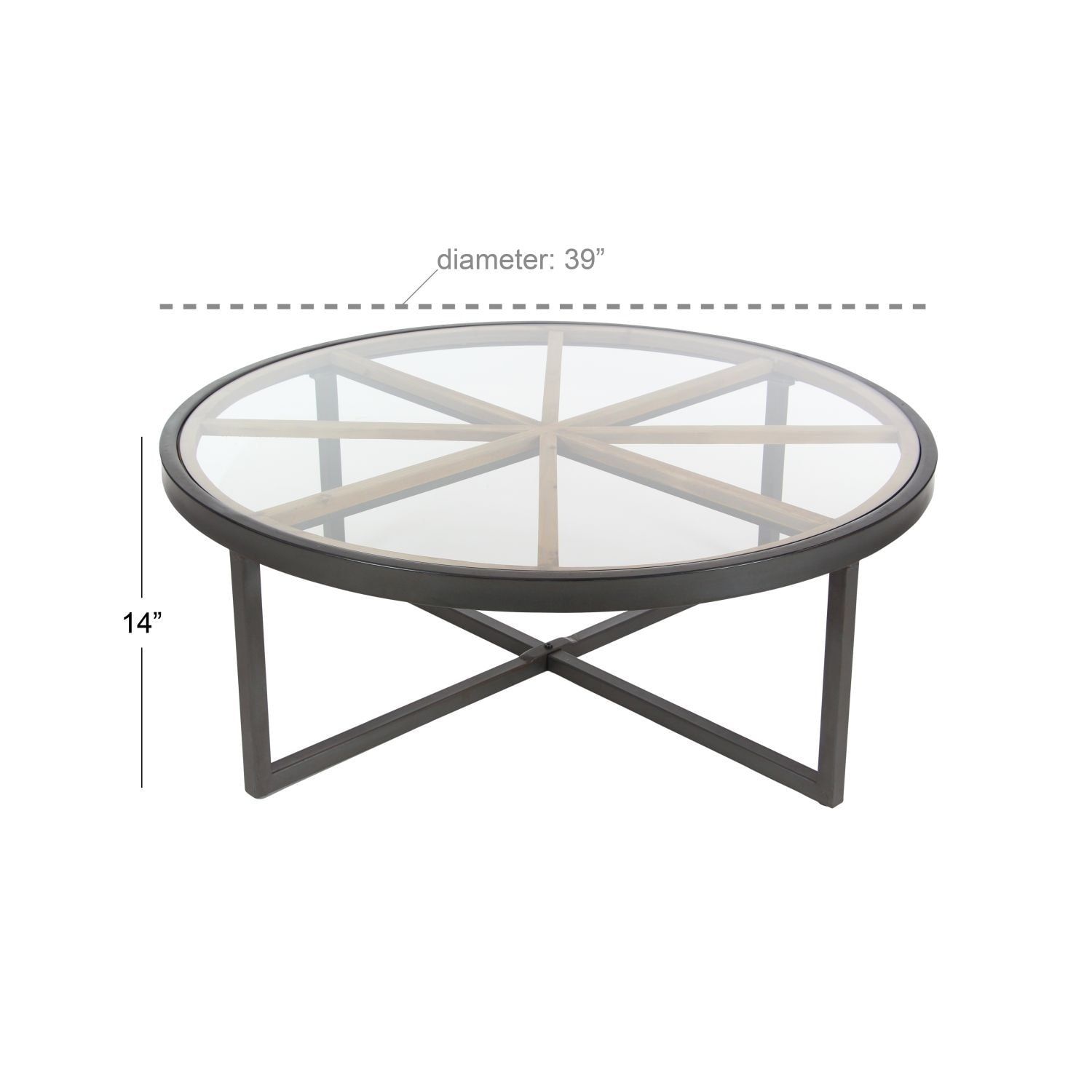 Studio 350 Metal Glass Wood Coffee Table 39 Inches Wide, 14 Inches High –  Bed Bath & Beyond – 17240699 Throughout Studio 350 Black Metal Coffee Tables (Photo 15 of 15)