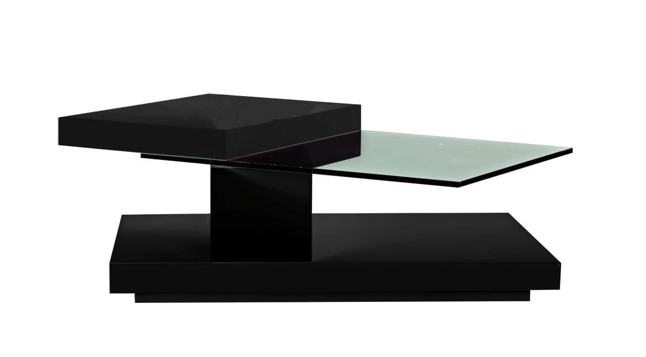 Swing High Gloss Black Coffee Table W/swivel Topbh Furniture Intended For High Gloss Black Coffee Tables (Photo 12 of 15)