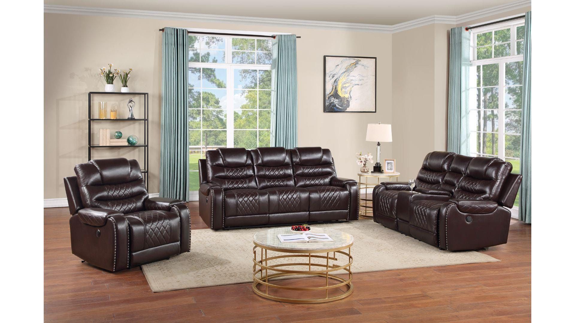 Tennessee Espresso Faux Leather Sofa + Loveseatgalaxy Furniture For Faux Leather Sofas In Dark Brown (Photo 10 of 15)