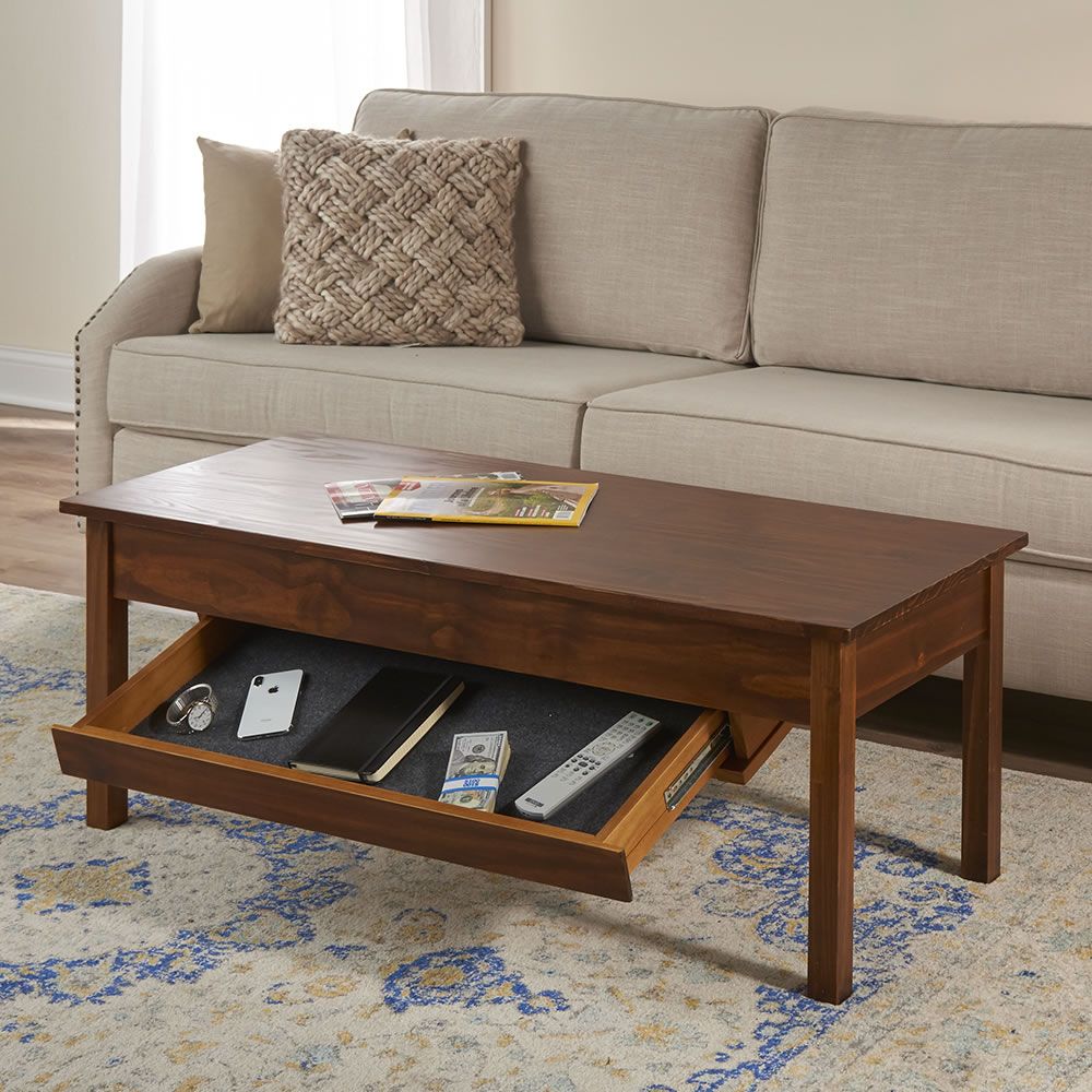 The Hidden Compartment Coffee Table – Hammacher Schlemmer Pertaining To Coffee Tables With Hidden Compartments (View 2 of 15)