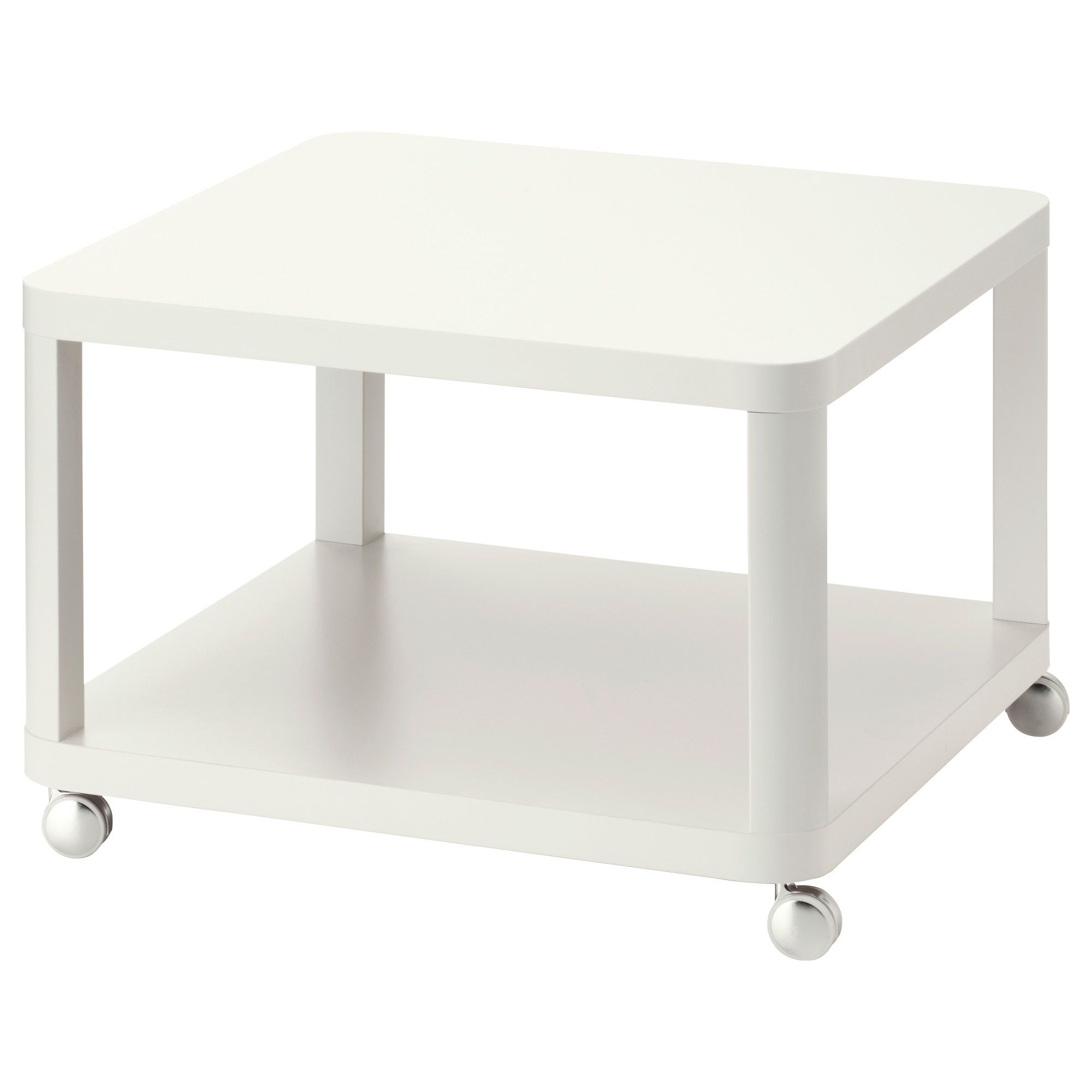 Tingby Side Table On Castors White 64x64 Cm | Ikea Lietuva Regarding Coffee Tables With Casters (View 10 of 15)