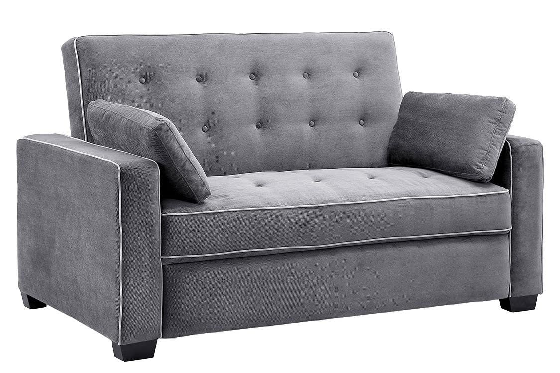 Traditional Couch Futon | Augustine Grey Sofa Sleeper | The Futon Shop Regarding Convertible Gray Loveseat Sleepers (Photo 13 of 15)