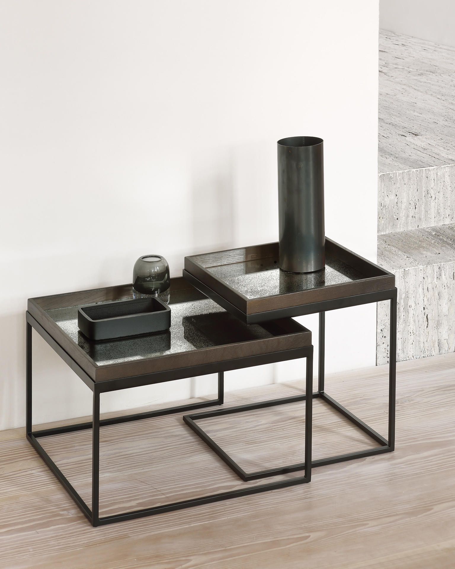 Tray Tables | Square Tray Coffee Table Set – S/l (trays Not Included) |  Architonic With Regard To Coffee Tables With Trays (View 14 of 15)