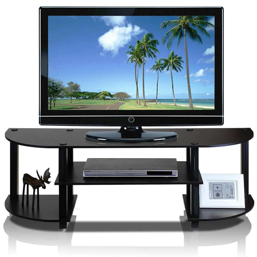 Turn S Tube Wide Tv Entertainment Center, Espresso/black With Regard To Wide Entertainment Centers (View 11 of 15)