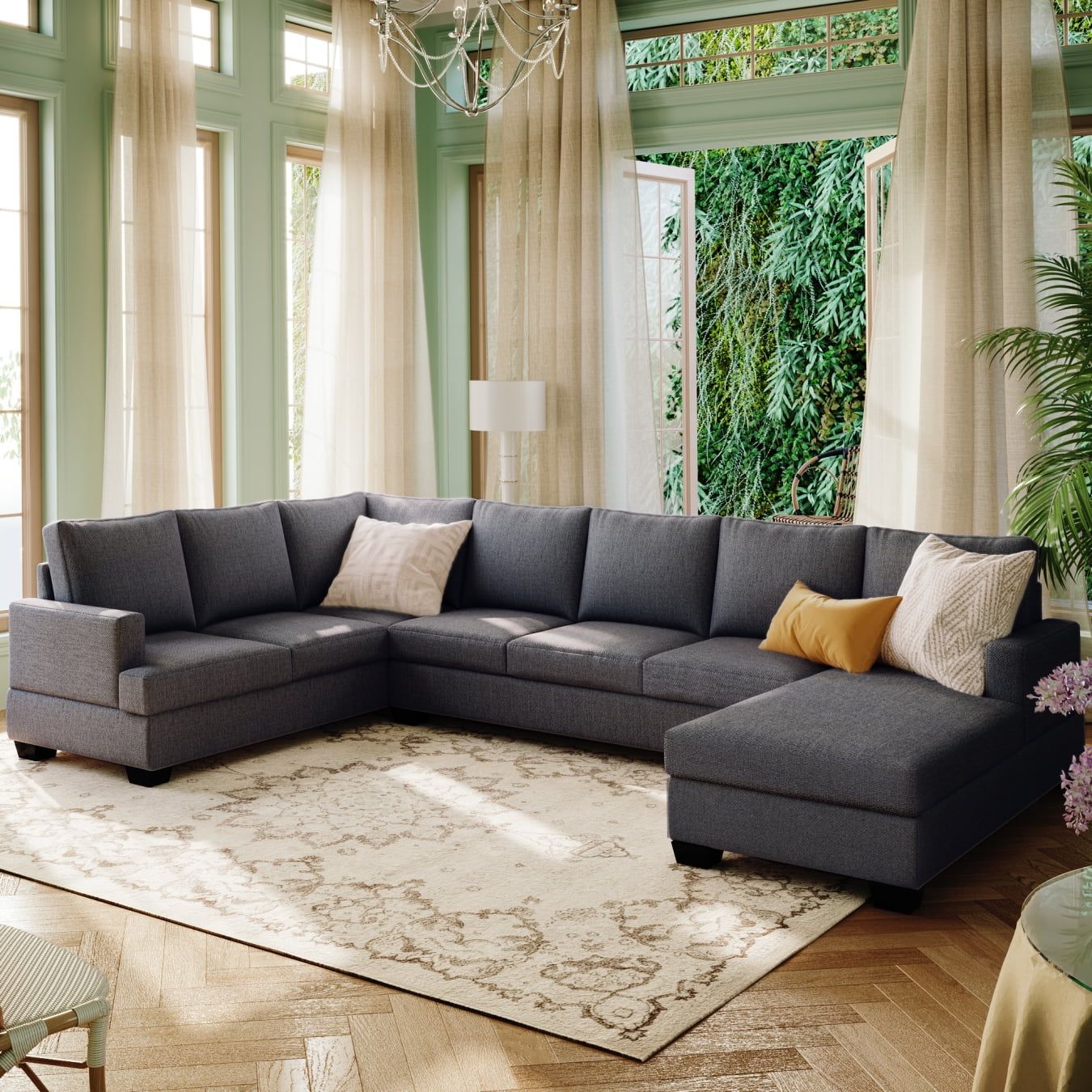 U Shape Sectional Sofa Couch, Modern  (View 6 of 15)