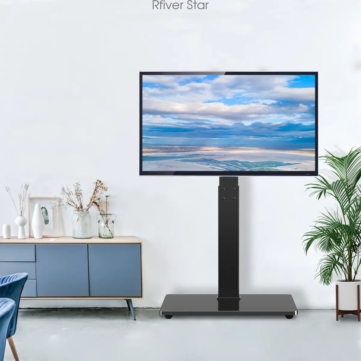Universal Floor Tv Stand With Swivel Mount&shelves For 32 65 Inch Tvs | Ebay Regarding Universal Floor Tv Stands (Photo 6 of 15)