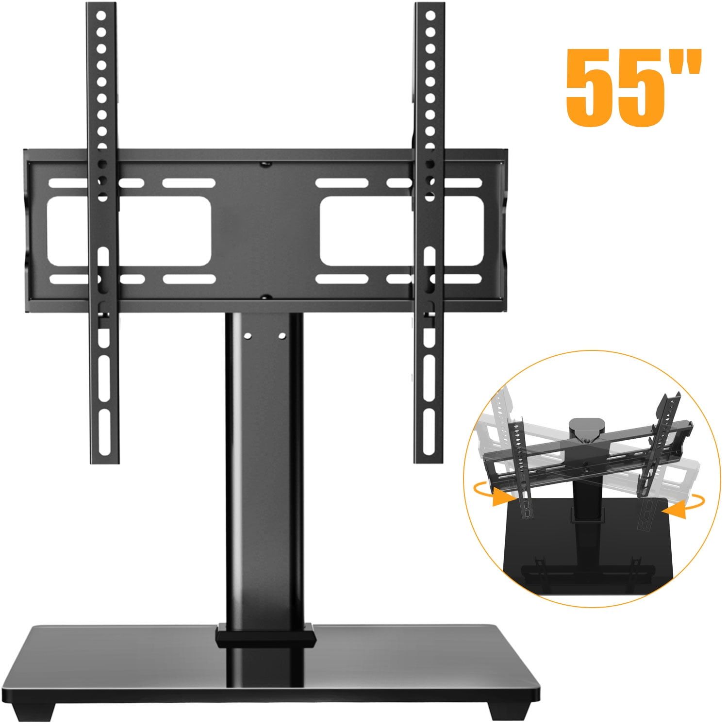 Universal Tv Stand Adjustable Height Tabletop Tv Stand Fits 32 55 Inch Tvs,  Hold Up To 88lbs, Max 400x400mm – Walmart With Regard To Universal Tabletop Tv Stands (View 4 of 15)