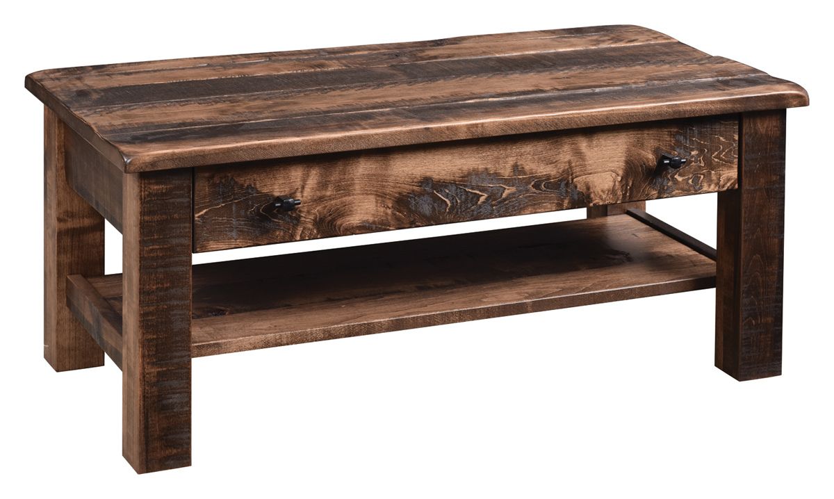 Up To 33% Off Rustic Coffee Table | Solid Wood Amish Furniture Within Brown Rustic Coffee Tables (View 2 of 15)