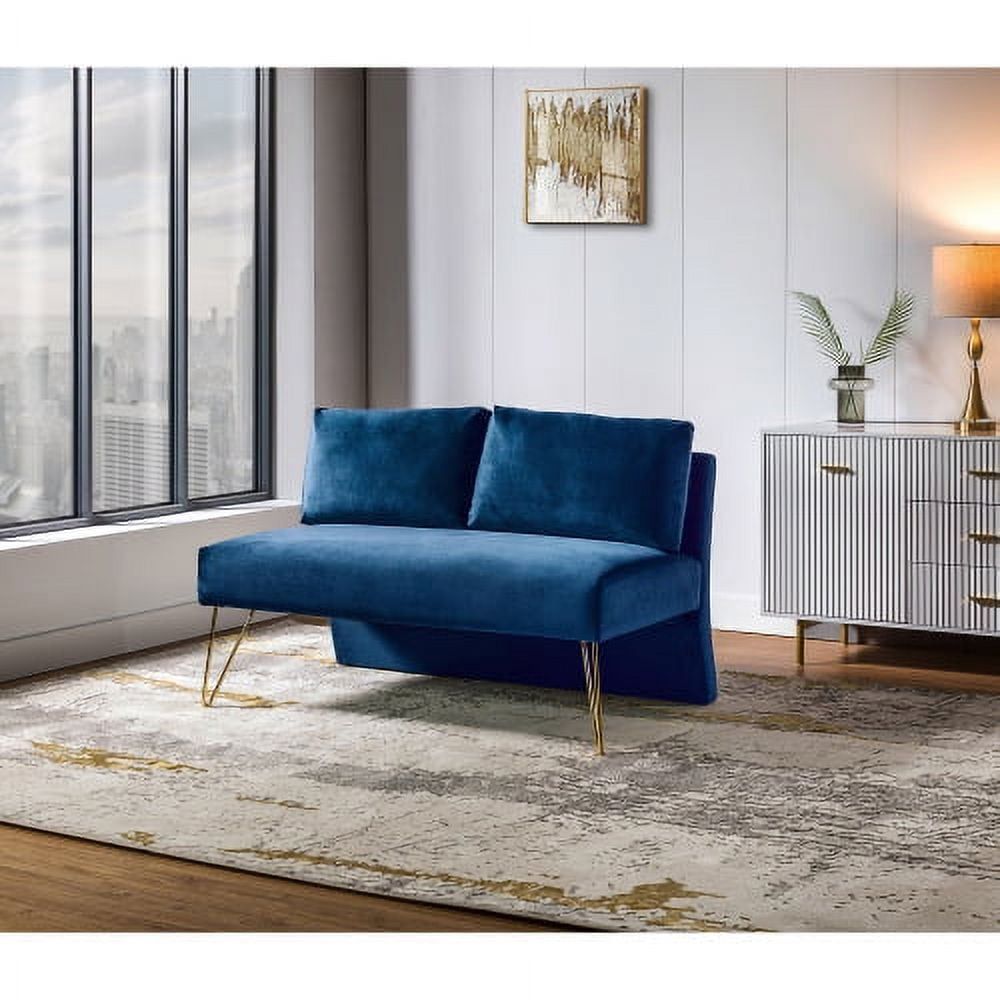Velvet Loveseat Sofa Chair, Upholstered Loveseat Chair With Curved Backrest  And Geometric Metal Legs For Small Apartment, Bedroom, Dorm, Office,grey –  Walmart For Small Love Seats In Velvet (View 5 of 15)