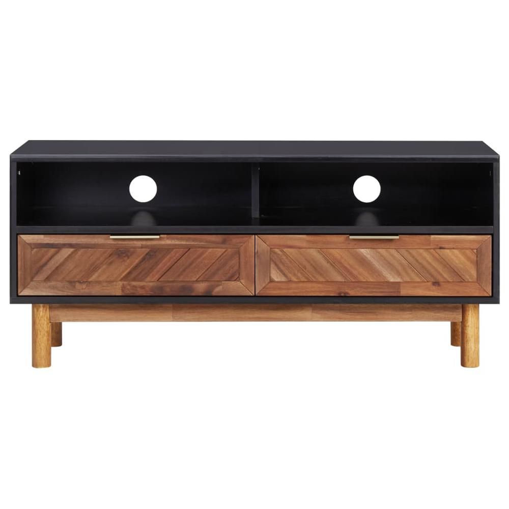 Vidaxl Tv Cabinet 39.4"x13.8"x17.7" Solid Acacia Wood And Mdf, 289903 For Romain Stands For Tvs (Photo 11 of 15)