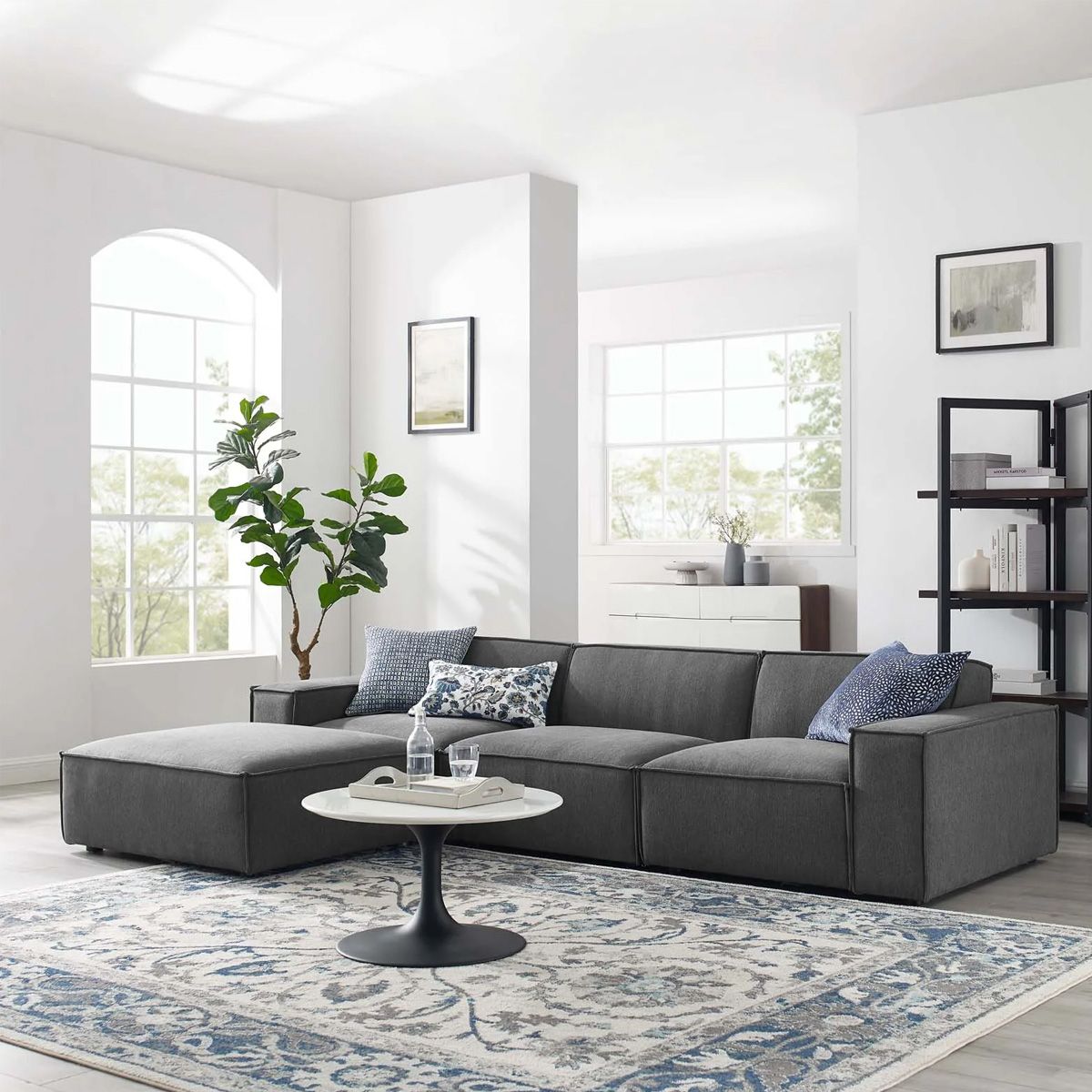 Vitality Sectional Sofa 4 Pieces In Dark Grey From Aed 1949 | Atoz Furniture Within Dark Gray Sectional Sofas (View 6 of 15)