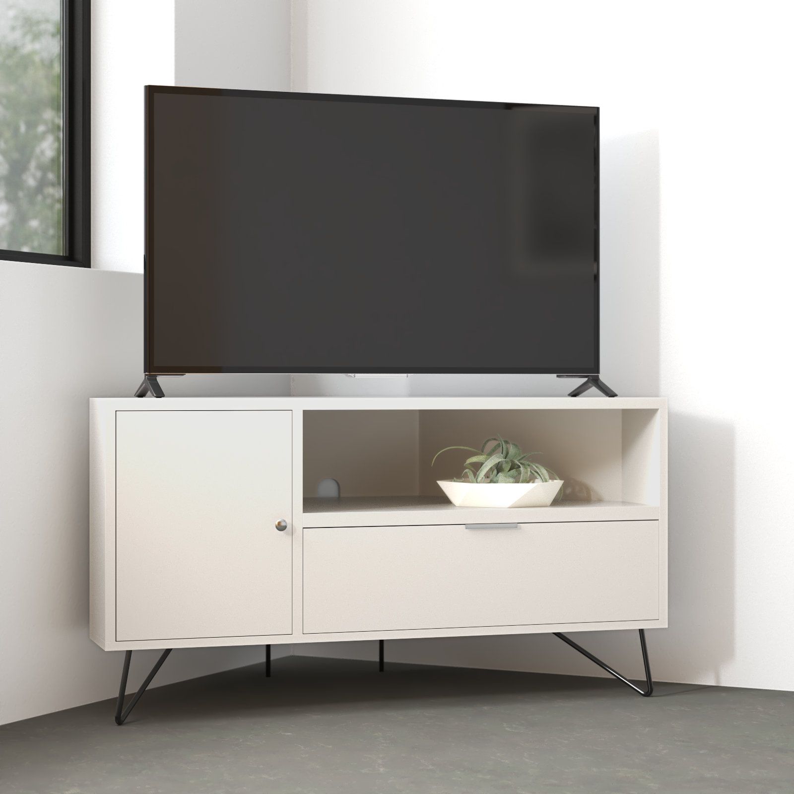 Wade Logan® Bayon 41'' Media Console & Reviews | Wayfair Pertaining To Romain Stands For Tvs (View 8 of 15)