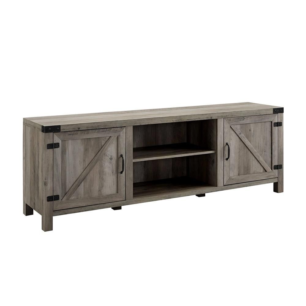 Walker Edison 70 In. Modern Farmhouse Tv Stand (grey Wash) W70bdsdgw With Farmhouse Tv Stands For 70 Inch Tv (Photo 13 of 15)