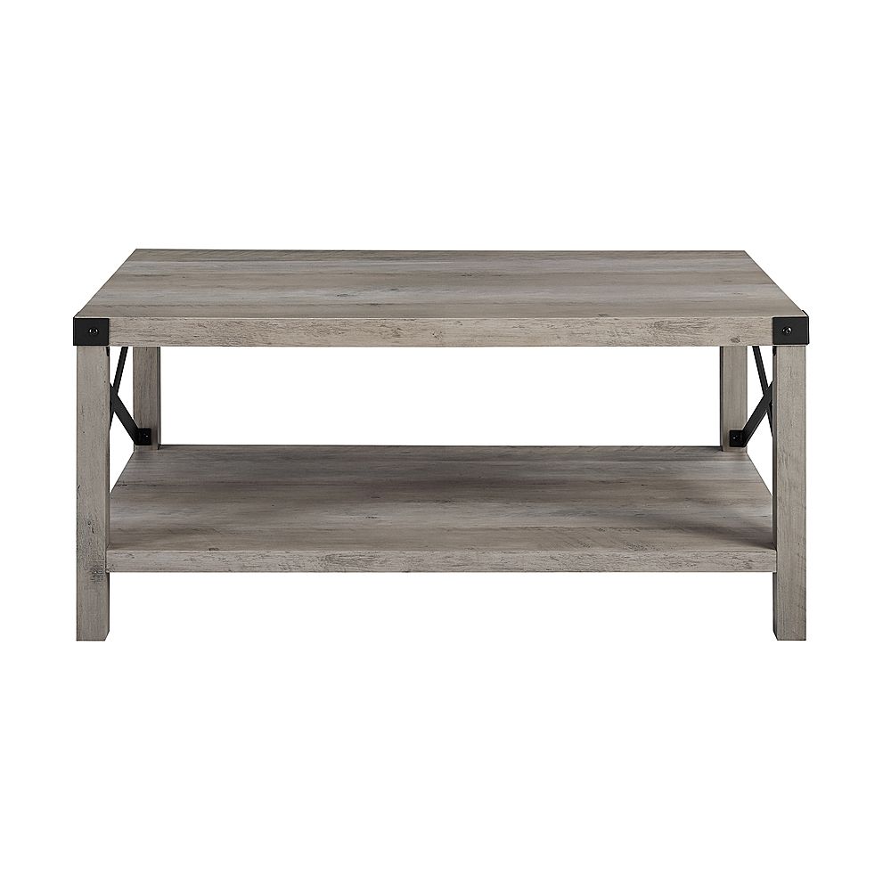 Walker Edison Rustic Farmhouse Wood Coffee Table Gray Wash Bbf40mxctgw –  Best Buy In Rustic Gray End Tables (Photo 8 of 15)