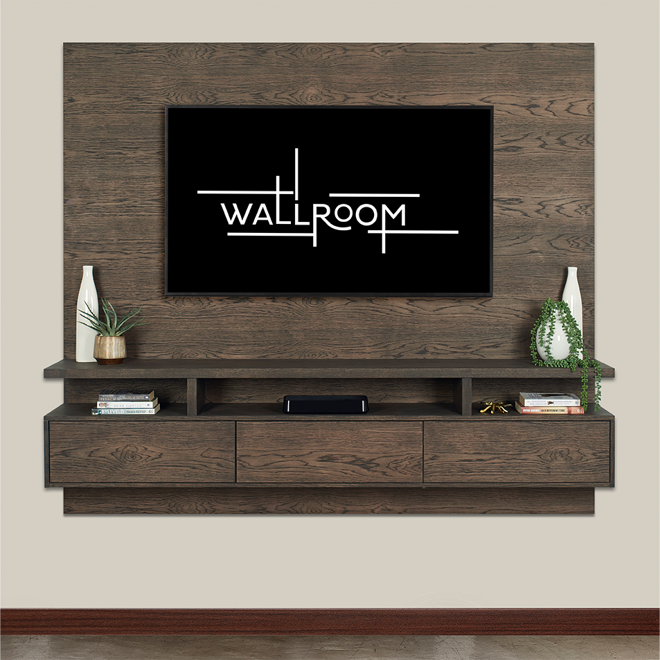 Wall Mounted Floating Tv Stand | Clifton Range | Wallroom With Regard To Top Shelf Mount Tv Stands (View 14 of 15)