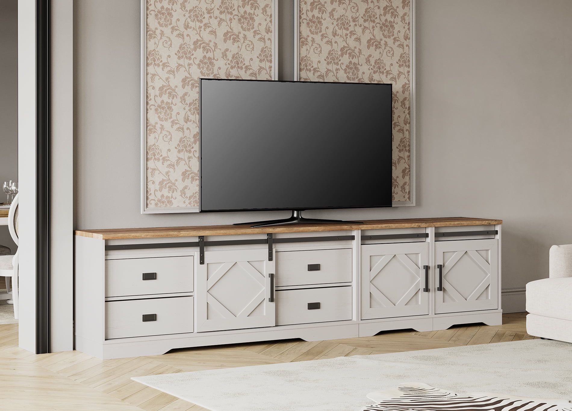 Featured Photo of The 15 Best Collection of 110" Tvs Wood Tv Cabinet with Drawers