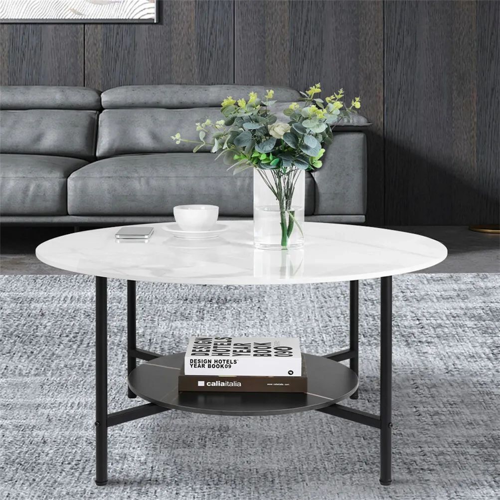 Waterproof Modern Simple Stone Marble Round Coffee Table Cocktail Home  Furniture | Ebay With Regard To Waterproof Coffee Tables (View 5 of 15)