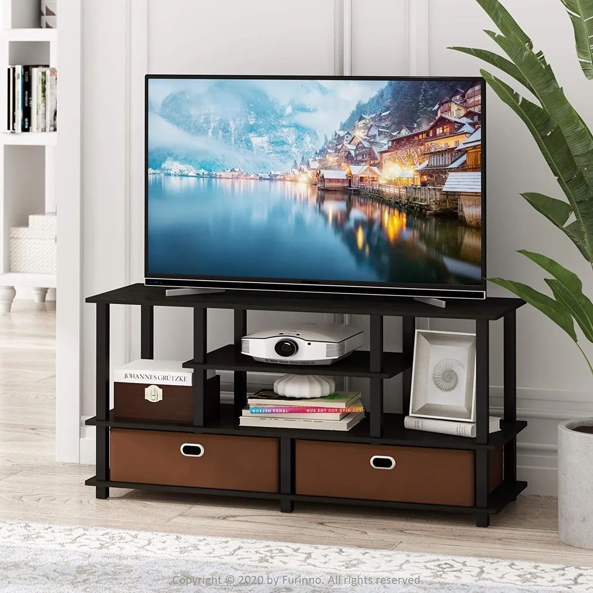 Wide Tv Stand Entertainment Center Narrow With Storage For 50 Inch Tvs  Bedroom | Ebay Inside Wide Entertainment Centers (Photo 1 of 15)