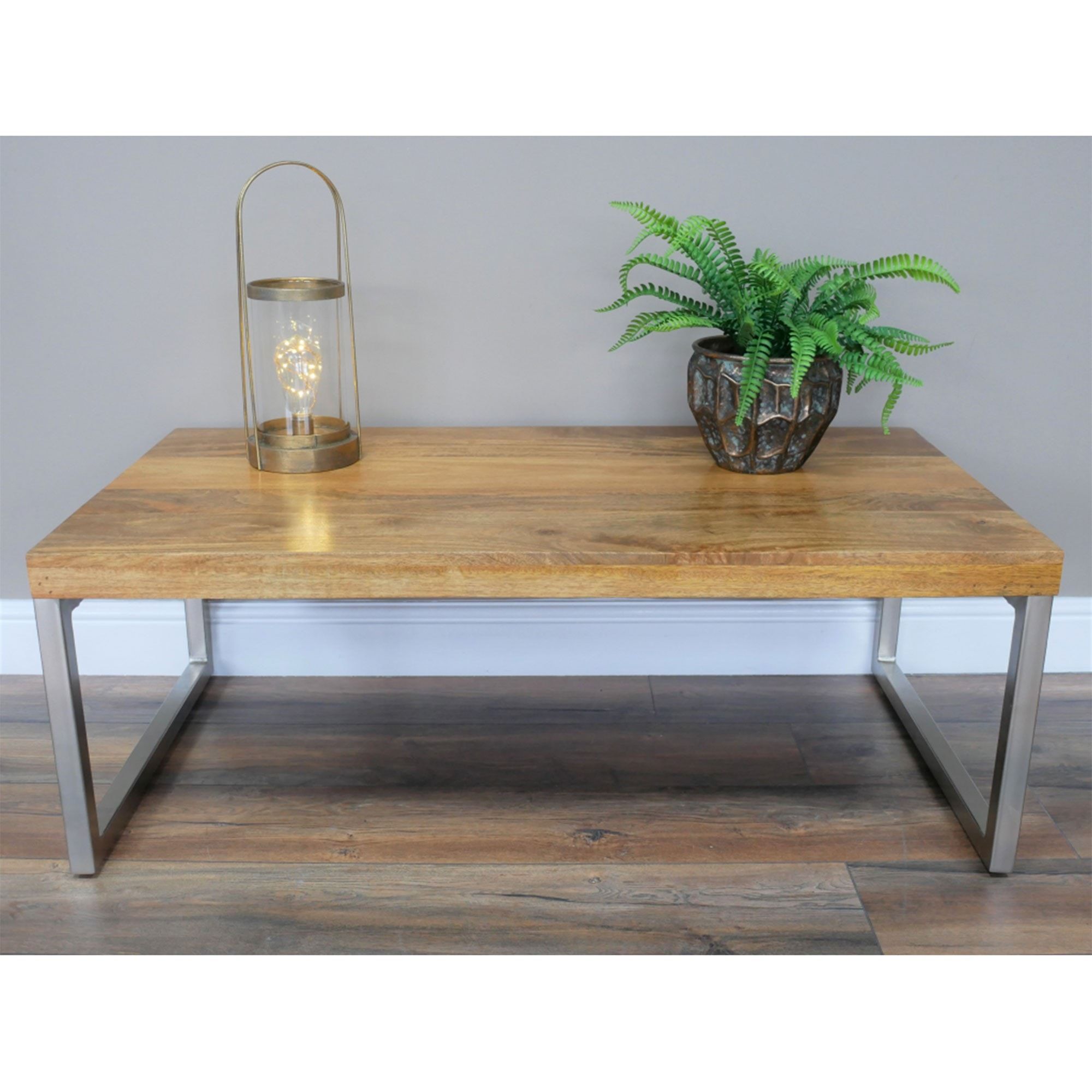Wooden Top & Metal Rectangular Leg Coffee Table With Regard To Coffee Tables With Metal Legs (Photo 10 of 15)